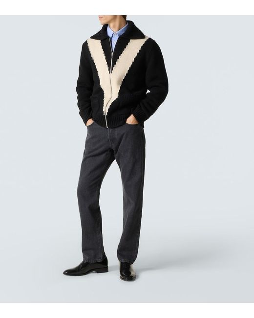 Valentino Blue Mid-Rise Straight Jeans for men