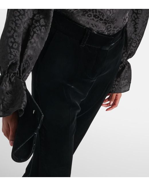 Nina Ricci Blue Velvet Bootcut Pants