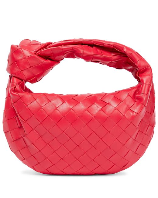 Bottega Jodie Mini Leather Tote Bag in Red Lyst