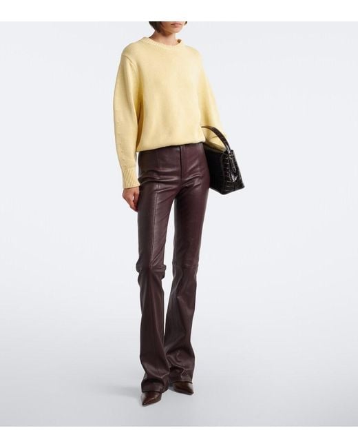 Stouls Purple Icham Leather Flared Pants