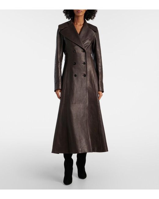 Alaïa Brown Leather Coat