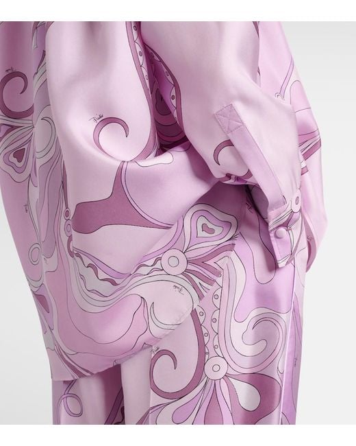 Camisa Orchidee De Sarga De Seda Emilio Pucci de color Pink