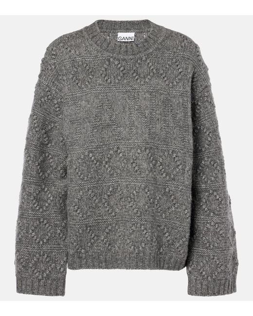 Ganni Gray Bubble Sweater