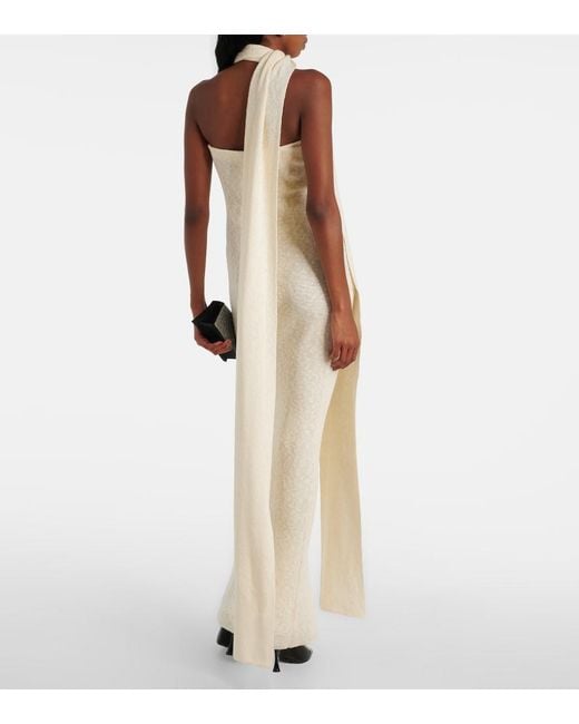 Magda Butrym White Scarf-Detail Linen And Cotton Maxi Dress