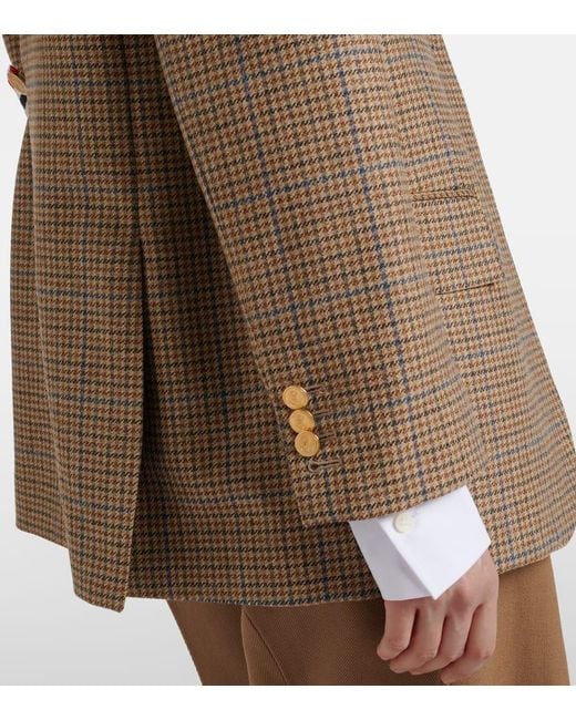 Thom Browne Brown Gunclub Houndstooth Wool Blazer