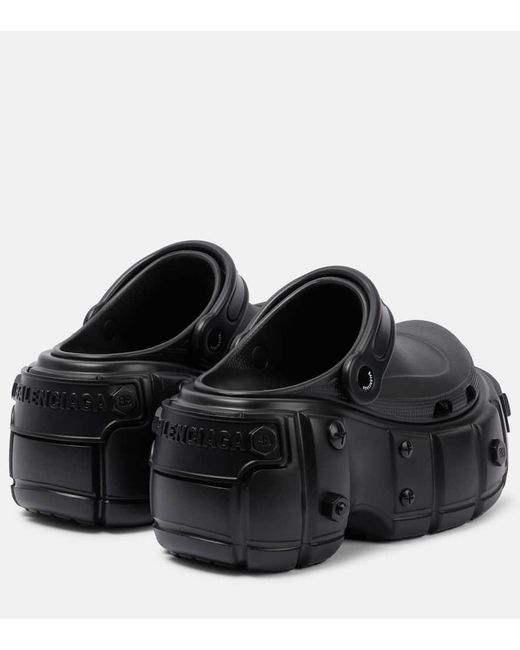 X Crocs mules con plataforma Hardcrocs Balenciaga de color Black