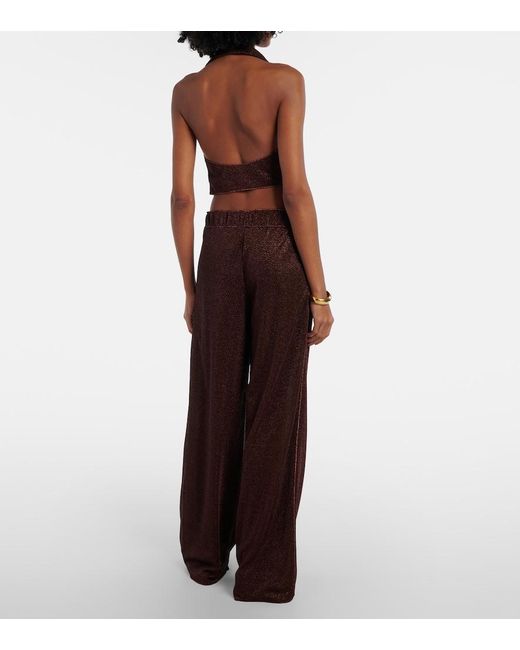 Oseree Brown Lumiere Wide-Leg Pants