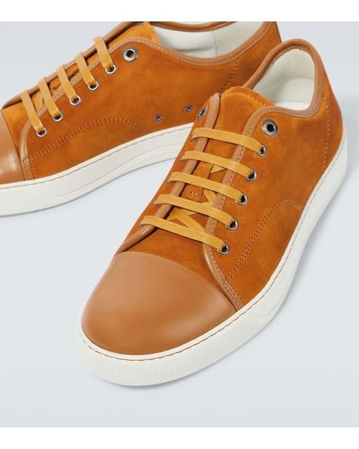 Lanvin Sneakers DBB1 aus Veloursleder mit Leder in Orange für Herren