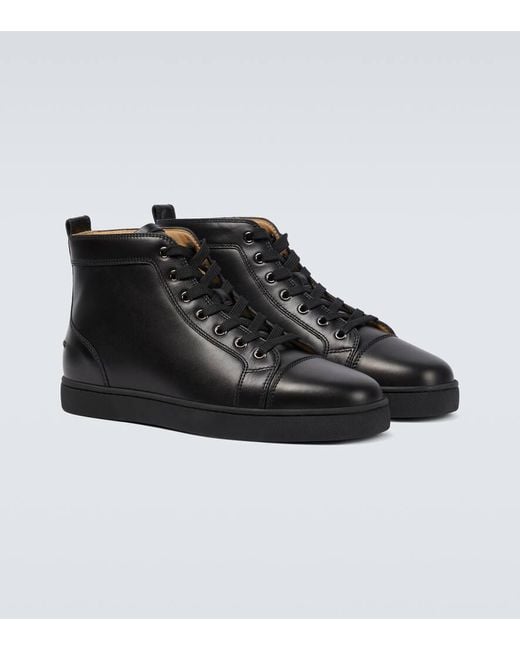 Baskets montantes louis en cuir Christian Louboutin pour homme en coloris Black