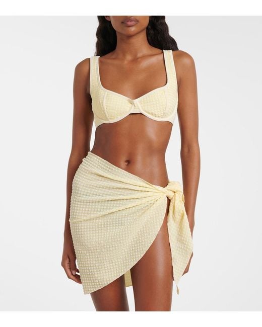 Montce Natural Romy Gingham Bikini Top