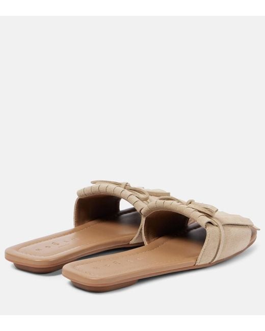 Hogan Natural H685 Fringed Suede Slides