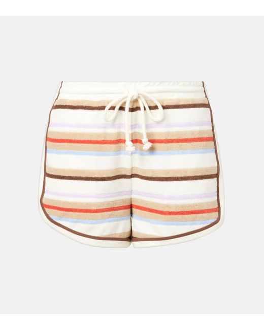 Shorts Mulberry En Mezcla De Algodon A Rayas Veronica Beard de color White