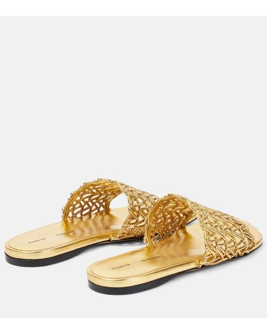 Proenza Schouler Metallic Sculpt Woven Slides