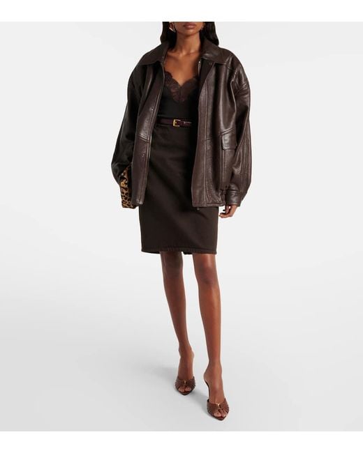 Mules Babylone Cassandre 90 En Cuir Saint Laurent en coloris Brown