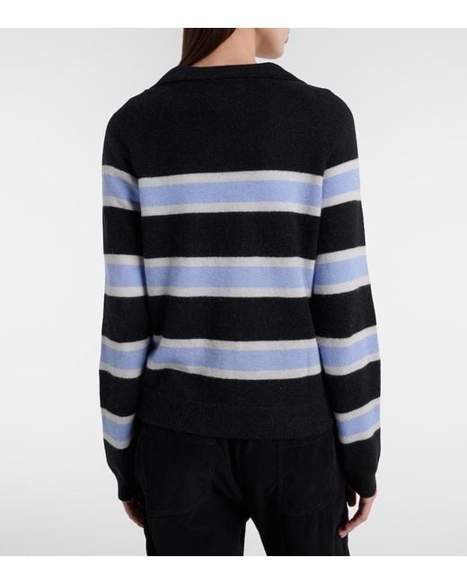 Velvet Black Everlake Striped Polo Sweater