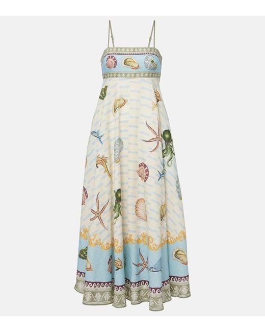 ALÉMAIS White Bath House Linen Maxi Dress