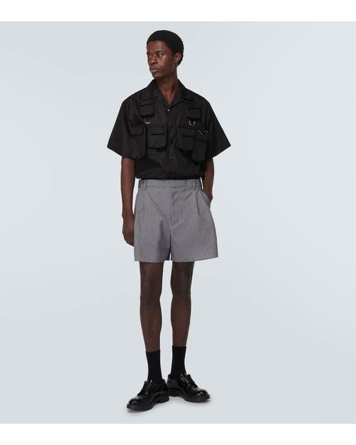 Camisa bowling de Re-Nylon Prada de hombre de color Black