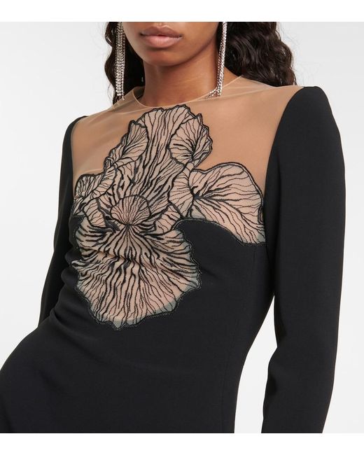 David Koma Black Macrame-Detail Minidress