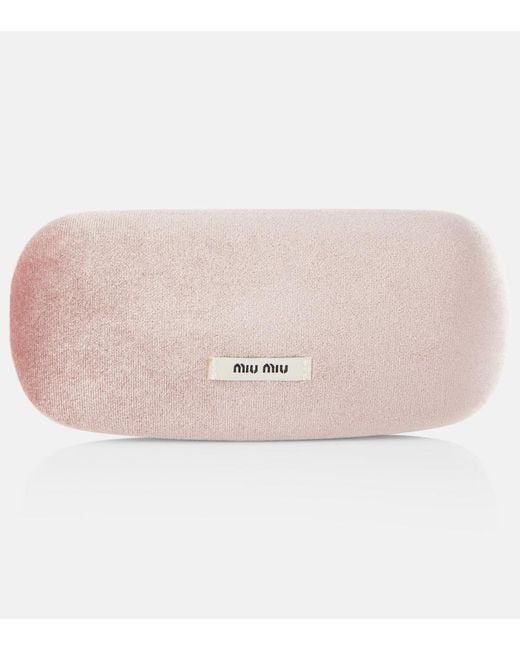 Miu Miu Metallic Logo Oval Sunglasses