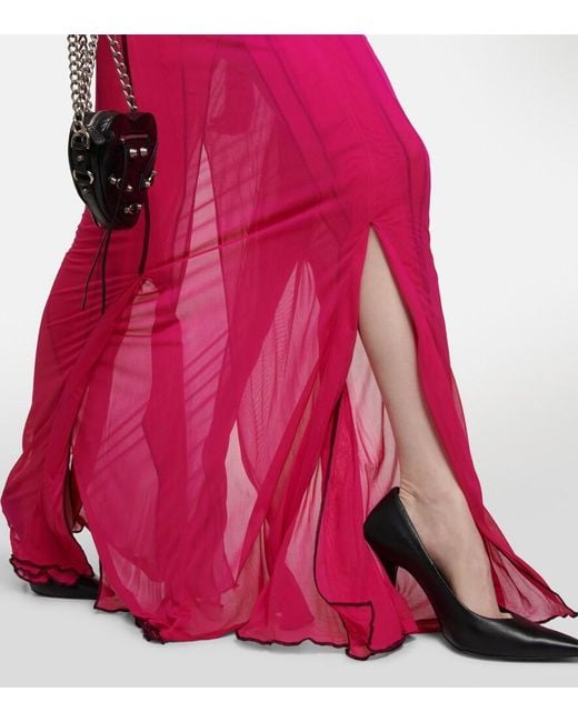 Y. Project Pink Chiffon Maxi Dress