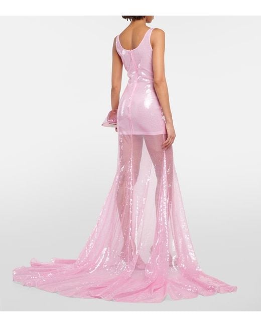 Vestido de fiesta translucido David Koma de color Pink