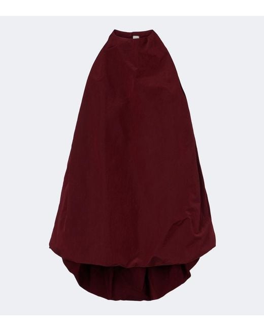 Magda Butrym Red Halterneck Cotton And Silk Top