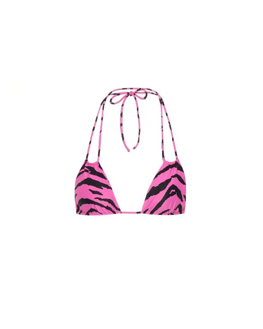 Saint Laurent Multicolor Zebra-print Bikini Top