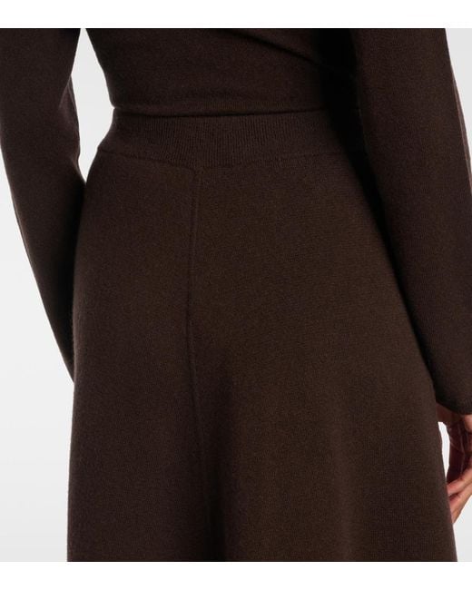 Jardin Des Orangers Brown Wool And Cashmere Midi Skirt