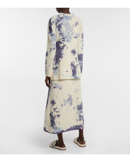 Chloé Natural Chloe Tie-dye Cashmere Minidress