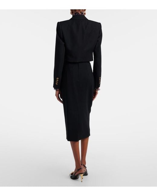 Dolce & Gabbana Black Wool-Blend Pencil Skirt