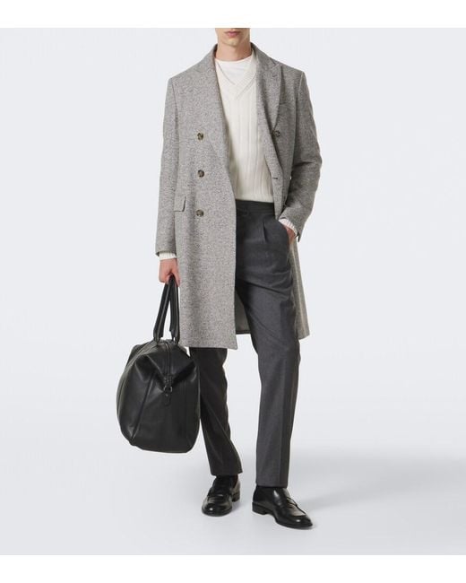 Lardini Gray Wool And Cashmere Slim Pants for men