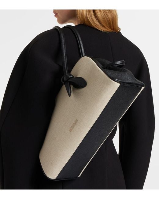 Jacquemus Natural Tote Bag Turismo Medium Aus Canvas