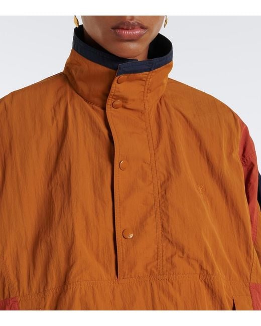 Saint Laurent Orange Cassandre Technical Faille Jacket