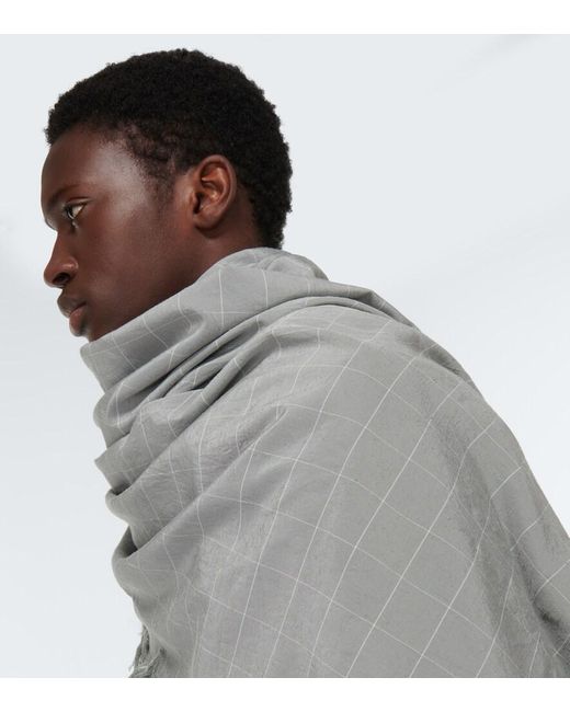 Undercover Gray Checked Scarf for men