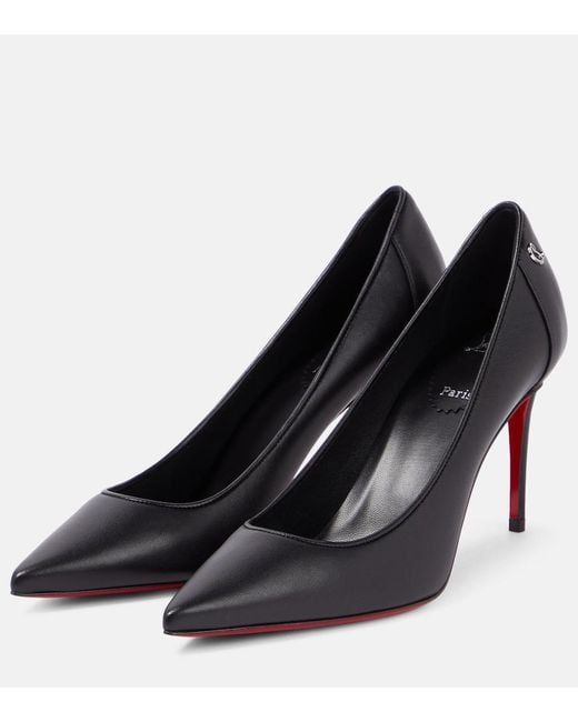 Christian Louboutin Sporty Kate 85 Black Leather Pumps