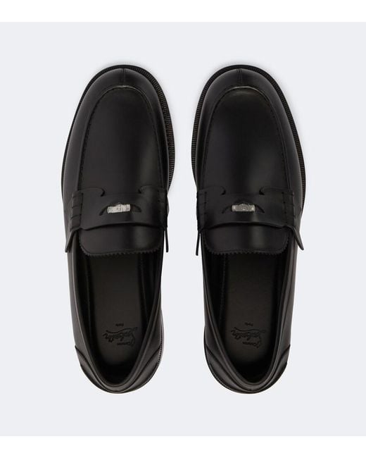 Christian Louboutin Black Plato Leather Penny Loafers for men