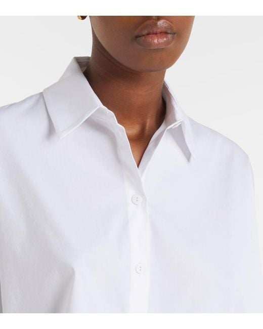 Max Mara White Pittura Cotton-Blend Shirt