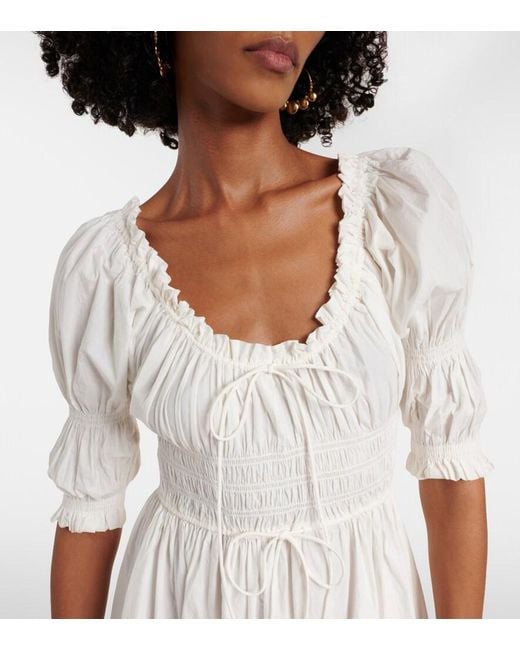 Doen White Kleid Aus Baumwolle