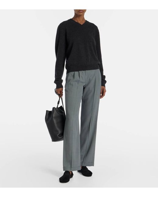 The Row Black Loafers Tyler Aus Veloursleder