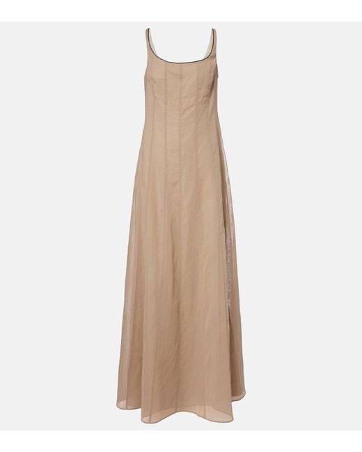 Brunello Cucinelli Natural Cotton Maxi Dress