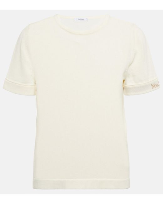 Max Mara Natural T-Shirt Limone aus Baumwolle