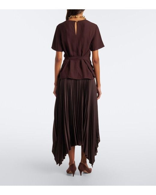 Joseph Black Ade Asymmetric Plisse Midi Skirt