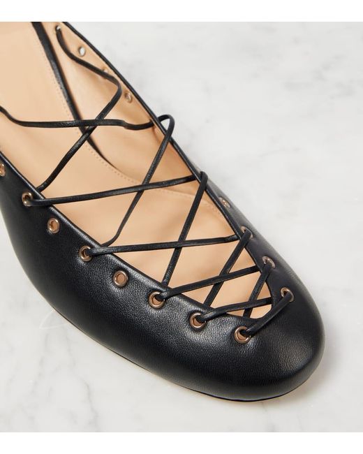 Chloé Metallic Ghillies Leather Lace-Up Pumps