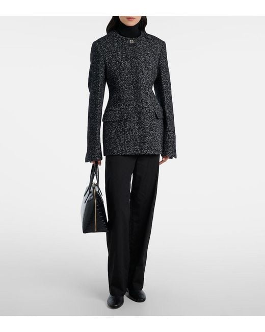Totême  Black Lounge Medium Croc-Effect Leather Tote Bag