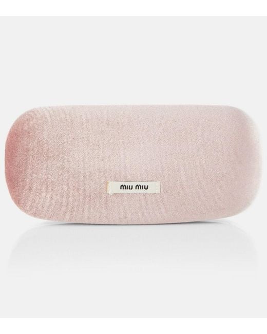 Miu Miu Blue Logo Oval Sunglasses