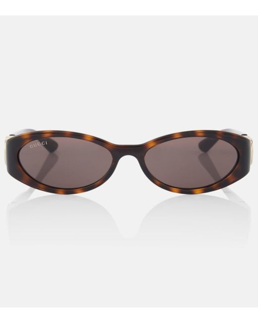 Gucci Brown Interlocking G Oval Sunglasses