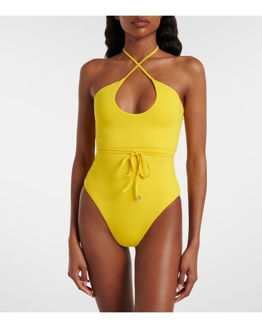The Attico Yellow Keyhole Swimsuit