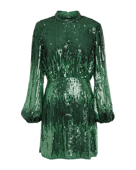 RIXO London Samantha Sequined Minidress in Green | Lyst