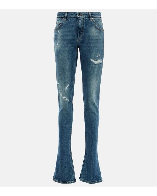 Dolce & Gabbana Blue High-Rise Flared Jeans