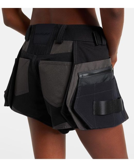 Mugler Black Low-Rise-Shorts Aus Baumwolle